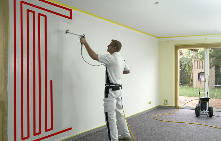 Pintando paredes con sistema airless